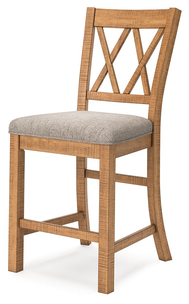 Havonplane - Upholstered Barstool (Set of 2) - Brown - R&R Furniture Gallery (Fountain Valley, CA)