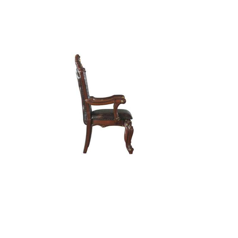 Picardy - Arm Chair (Set of 2) - Synthetic Leather & Honey Oak - R&R Furniture Gallery (Fountain Valley, CA)