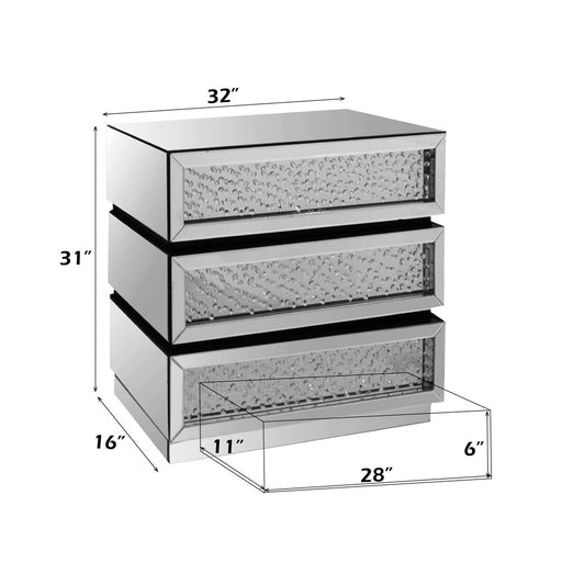 Nysa - Console Cabinet - Mirrored & Faux Crystals - R&R Furniture Gallery (Fountain Valley, CA)
