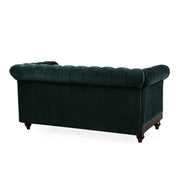 Chesterfield Loveseat Sofa, 2 Person Rolled Arm Upholstered Couch - R&R Furniture Gallery (Fountain Valley, CA)