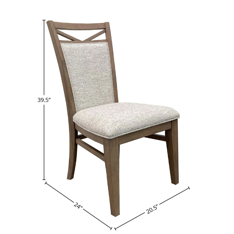 Americana Modern Dining - Extendable Trestle Table With 8 Upholstered Chairs - Cotton