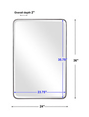 Silver Aramis wall mirror by Uttermost with a sleek, modern frame, perfect for contemporary home decor.