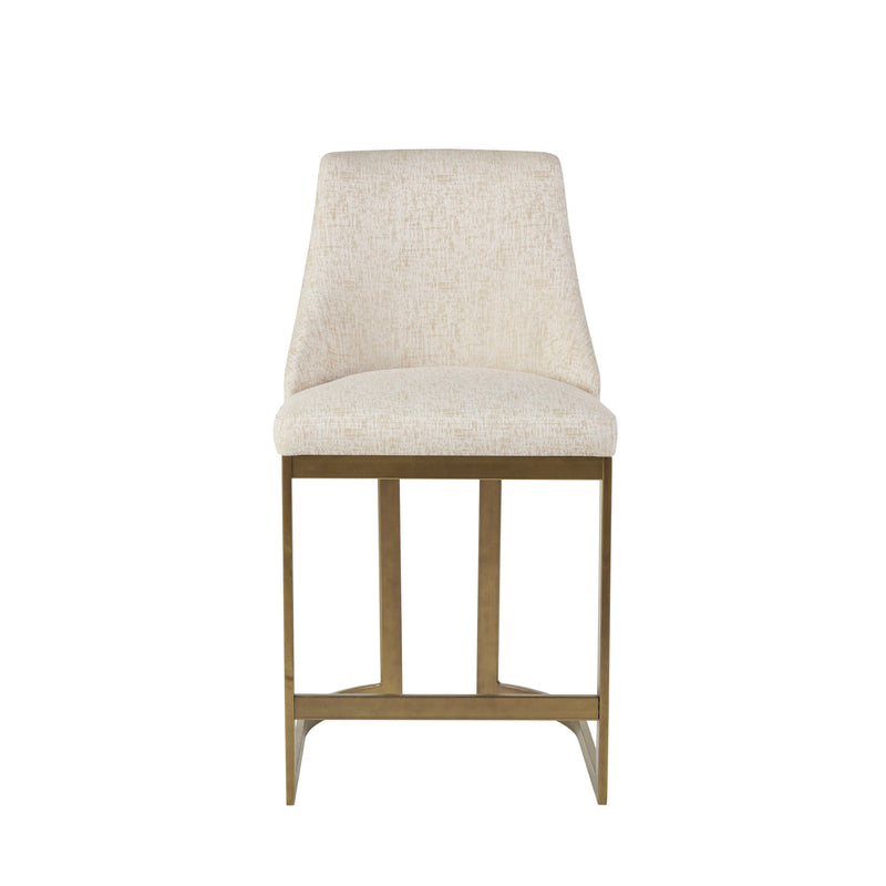 Upholstered Counter Stool With Metal Base - Cream - R&R Furniture Gallery (Fountain Valley, CA)