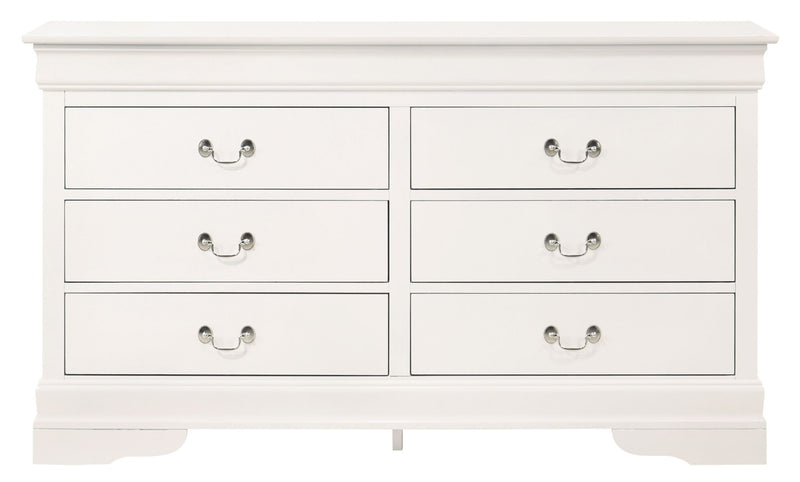 Elegant Louis Phillipe traditional dresser by Glory Furniture with detailed wood finish and classic design.