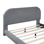 Upholstered Platform Bed With Thick Solid Frame And Stylish Curve-Shaped Design - R&R Furniture Gallery (Fountain Valley, CA)