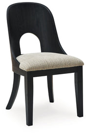 Rowanbeck - Dining Upholstered Side Chair (Set of 2) - Gray / Black - R&R Furniture Gallery (Fountain Valley, CA)