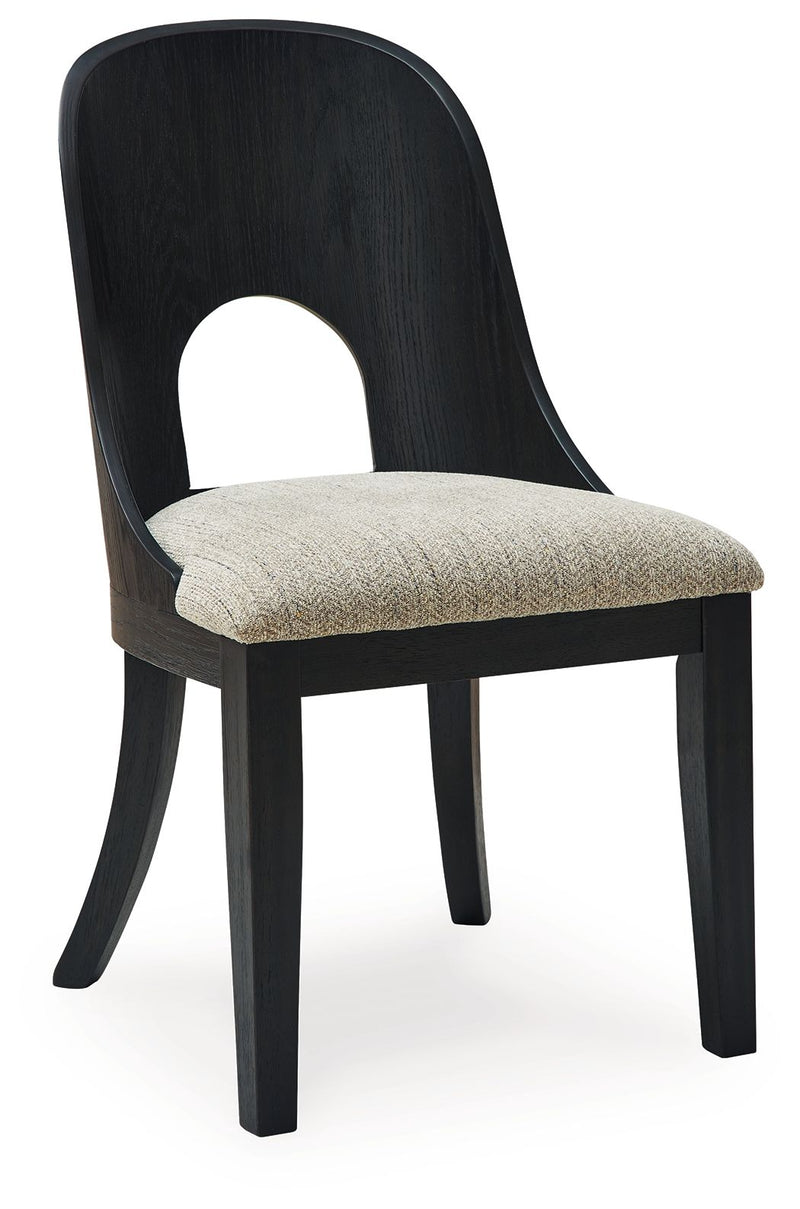 Rowanbeck - Dining Upholstered Side Chair (Set of 2) - Gray / Black - R&R Furniture Gallery (Fountain Valley, CA)