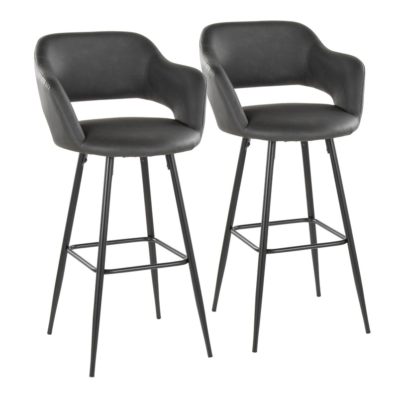 Lumi Source Margarite contemporary barstool set of 2 with sleek design and cushioned seats, ideal for modern kitchen or bar area