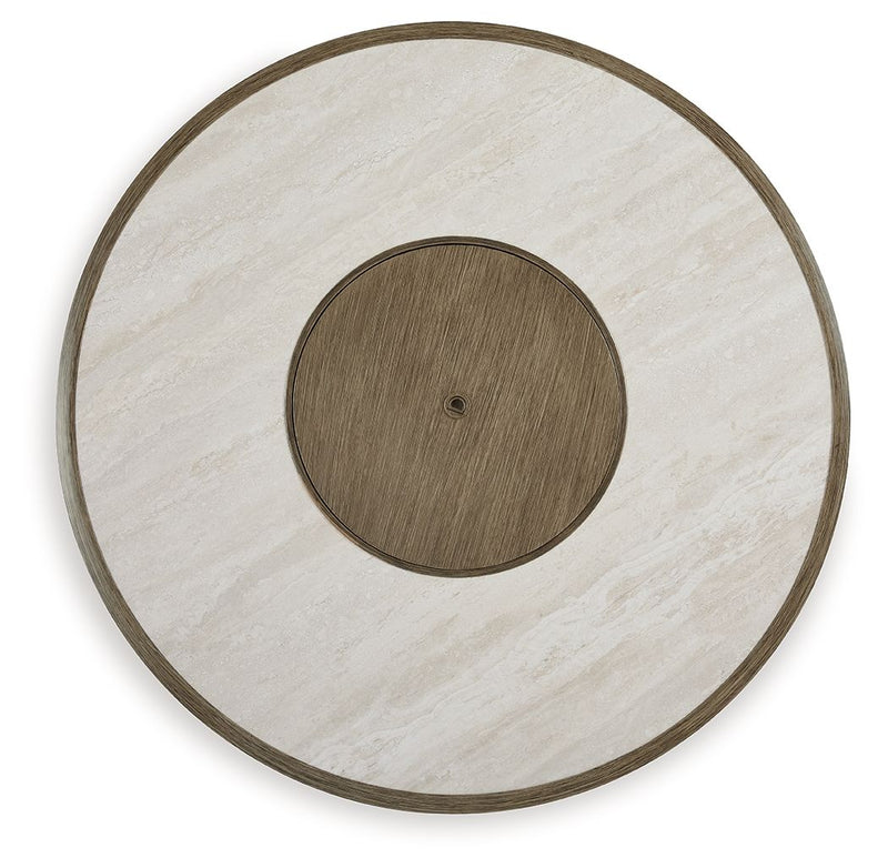 Rainier Ranch - Round Fire Pit Table - Beige - R&R Furniture Gallery (Fountain Valley, CA)