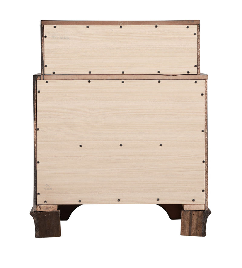 Glory Furniture LaVita cappuccino accent nightstand with a single drawer and open shelf, modern bedroom storage furniture.