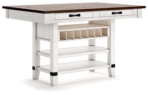 Valebeck - Rect Dining Room Counter Table With Wine Rack - R&R Furniture Gallery (Fountain Valley, CA)