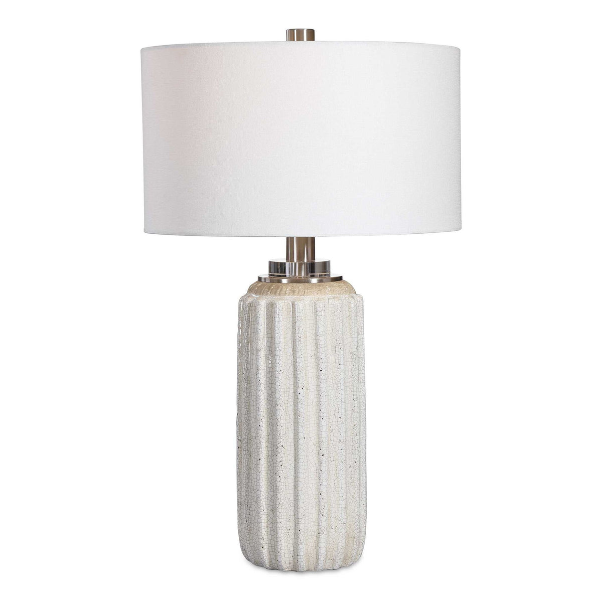 Azariah - Crackle Table Lamp - White