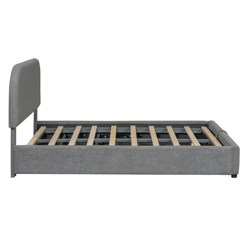Upholstered Platform Bed With Hydraulic Storage System - R&R Furniture Gallery (Fountain Valley, CA)