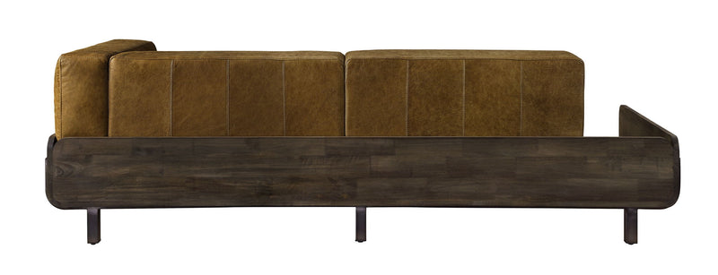 Blanca - Sofa - Chestnut Top Grain Leather & Rustic Oak - R&R Furniture Gallery (Fountain Valley, CA)