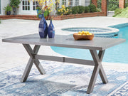 Half Moon Beach - Rectangular Dining Table With Umbrella Option - Gray - R&R Furniture Gallery (Fountain Valley, CA)