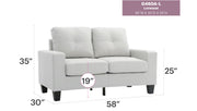 Glory Furniture Newbury track arm loveseat in cozy space, featuring plush cushions and a stylish stationary design.