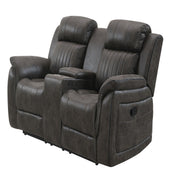 Steban - Console Reclining Loveseat - Gray - R&R Furniture Gallery (Fountain Valley, CA)