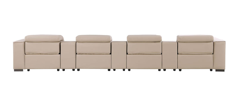 1208 - 7 Piece Leather Sofa With 4 Power Recliners And Power Headrests