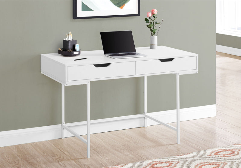 Computer Desk For Home Office, Storage Drawers, Marble Look Contemporary & Modern - R&R Furniture Gallery (Fountain Valley, CA)