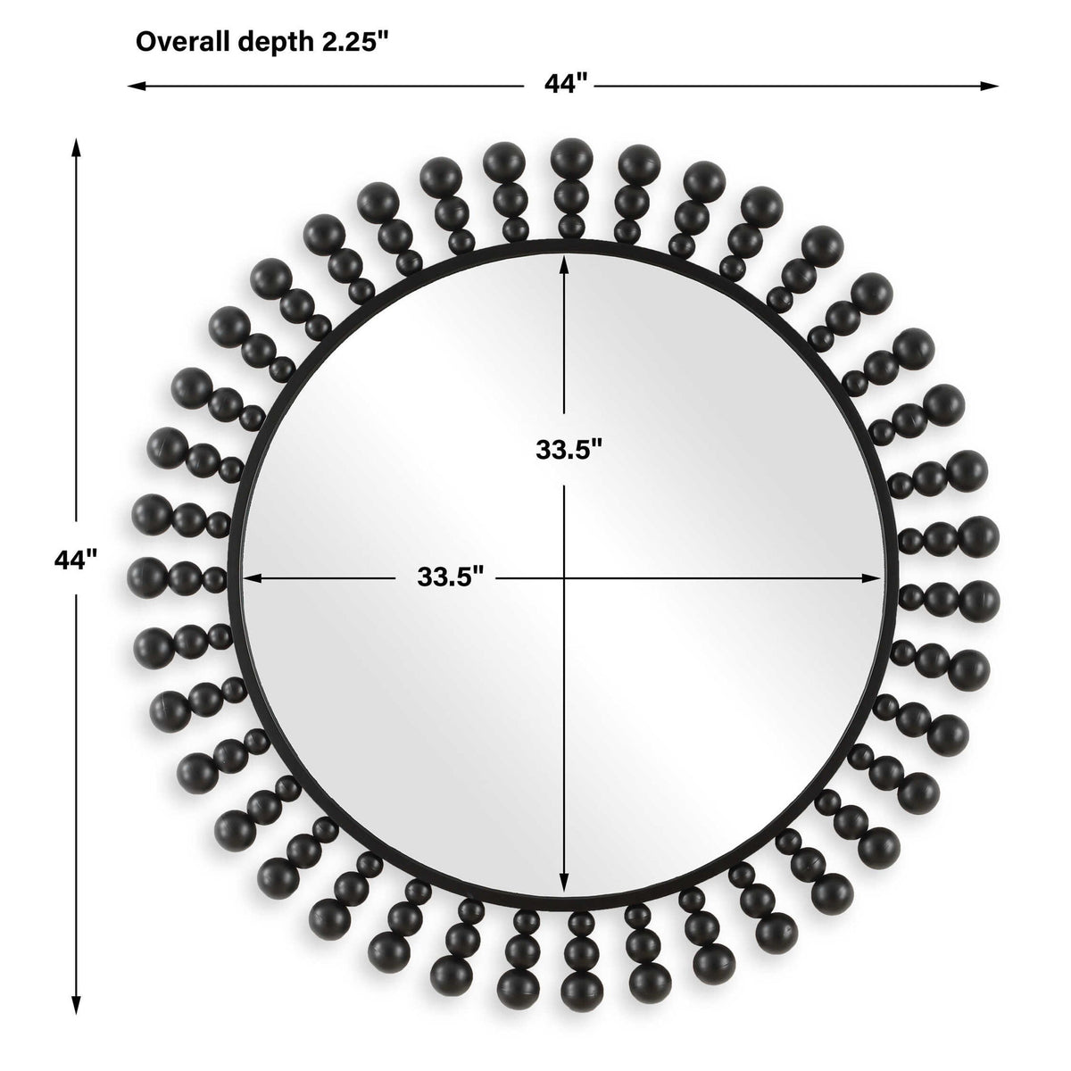 Aziel - Round Mirror - Black