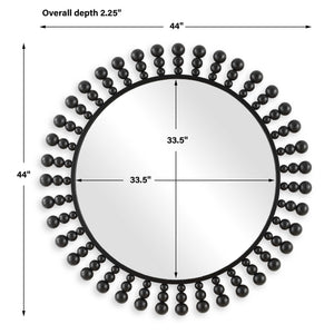 Aziel - Round Mirror - Black