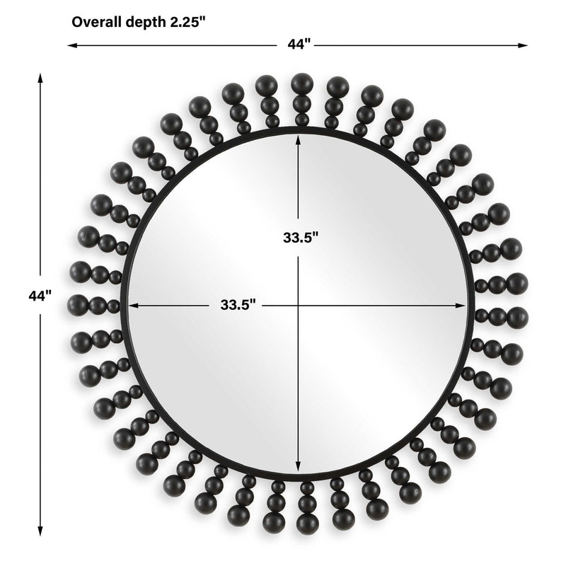 Aziel - Round Mirror - Black