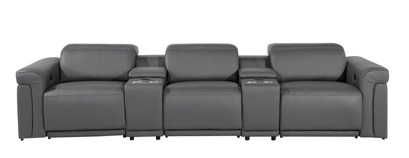 1126 - 5-Piece Modular Power Reclining Sofa In With 3 Power Recliners & Power Headrests