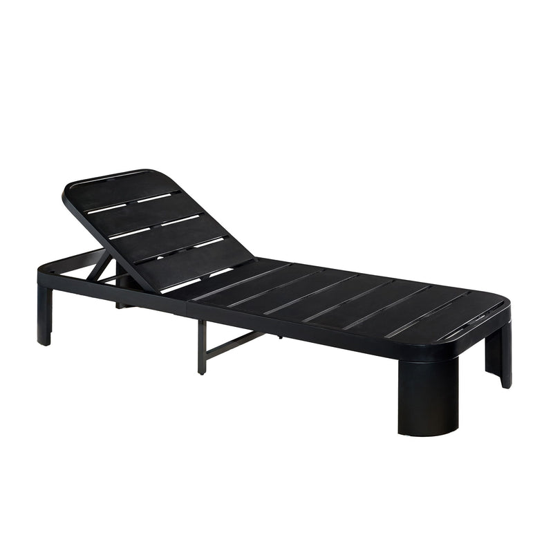 Outdoor Chaise Lounge With Cushion, 5 Position Adjustable Backrest