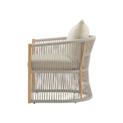 Modern Curved Aluminum Lounge Chair With Stylish Rope Weave Design And Cushioned Comfort For Outdoor - R&R Furniture Gallery (Fountain Valley, CA)