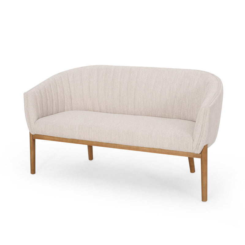 Mid Century Modern Loveseat With Channel Stitched Backrest - R&R Furniture Gallery (Fountain Valley, CA)