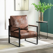 Accent Chair With Durable Square Frame, Armchair For Living Room - Brown - R&R Furniture Gallery (Fountain Valley, CA)