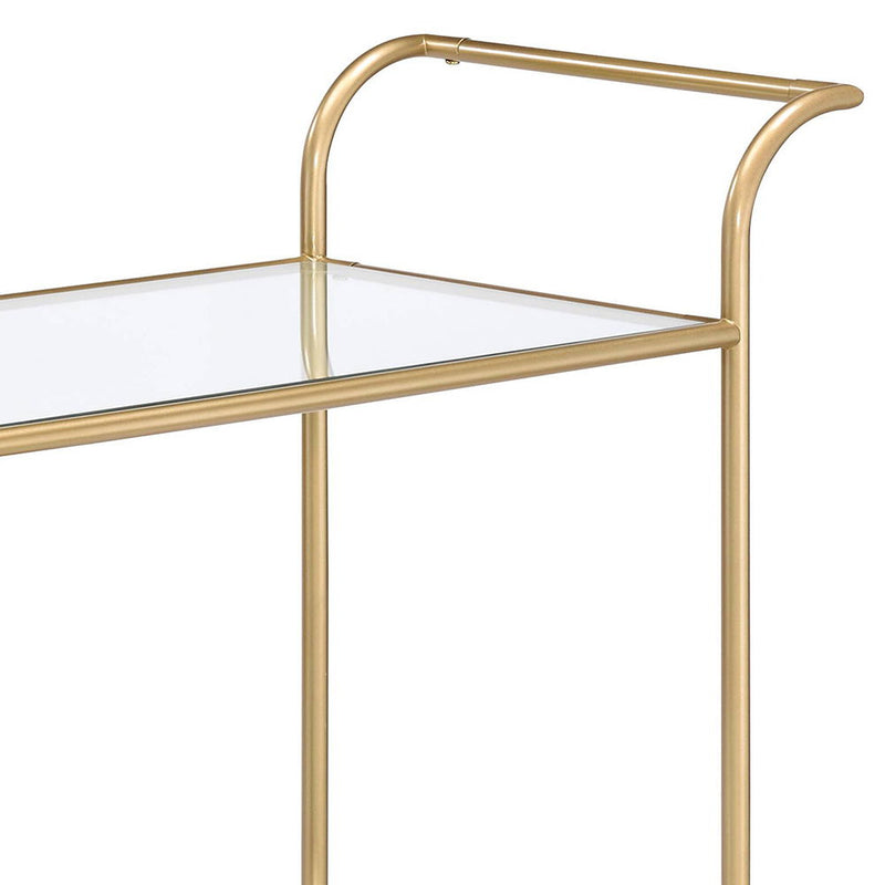 Kenda - Serving Cart - Clear Glass, Mirrored & Gold - R&R Furniture Gallery (Fountain Valley, CA)