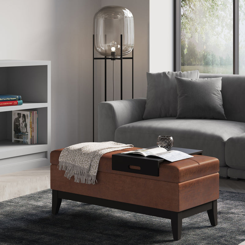 Oregon - Contemporary Storage Ottoman Bench With Tray - R&R Furniture Gallery (Fountain Valley, CA)