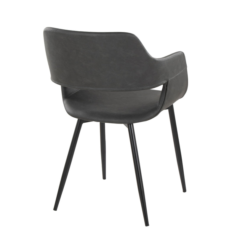 Set of two Lumi Source Margarite mid-century modern dining chairs with sleek design and wooden legs.