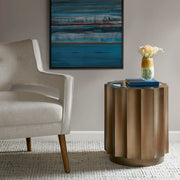 Valentina - Accent Table With Scalloped Edge Design - Bronze - R&R Furniture Gallery (Fountain Valley, CA)