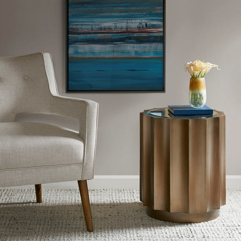 Valentina - Accent Table With Scalloped Edge Design - Bronze - R&R Furniture Gallery (Fountain Valley, CA)