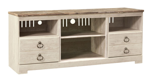 Willowton - TV Stand With Fireplace Option - R&R Furniture Gallery (Fountain Valley, CA)