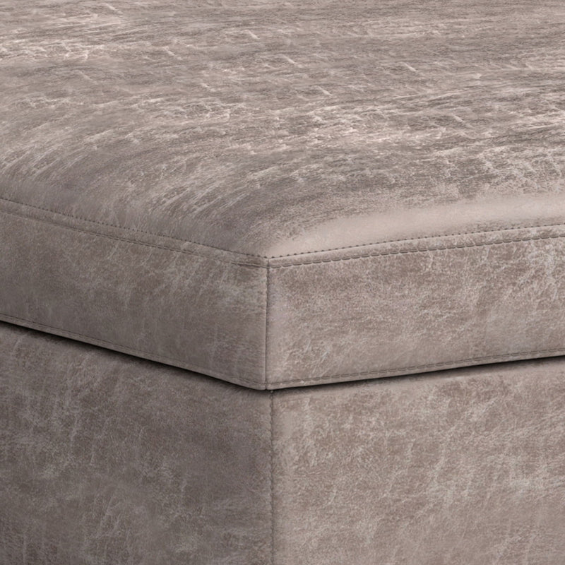 Owen - Multifunctional Square Coffee Table Storage Ottoman - R&R Furniture Gallery (Fountain Valley, CA)