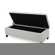 Upholstered Storage Ottoman Bench, Foot Rest For Bedroom - R&R Furniture Gallery (Fountain Valley, CA)