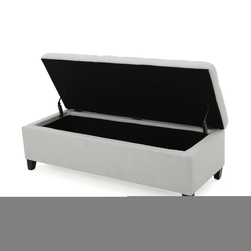 Upholstered Storage Ottoman Bench, Foot Rest For Bedroom - R&R Furniture Gallery (Fountain Valley, CA)