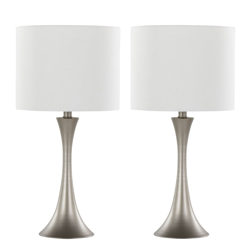 Set of two Lumi Source Lenuxe contemporary modern table lamps with sleek design and neutral color, perfect for stylish home lighting.