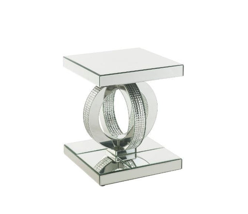 Ornat - End Table - Mirrored & Faux Square Diamonds - R&R Furniture Gallery (Fountain Valley, CA)