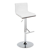 Set of two Lumi Source Mason contemporary adjustable barstools with swivel seats, straight T footrest, and modern design.