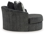 Biddeford - Oversized Swivel Accent Chair - Shadow - R&R Furniture Gallery (Fountain Valley, CA)
