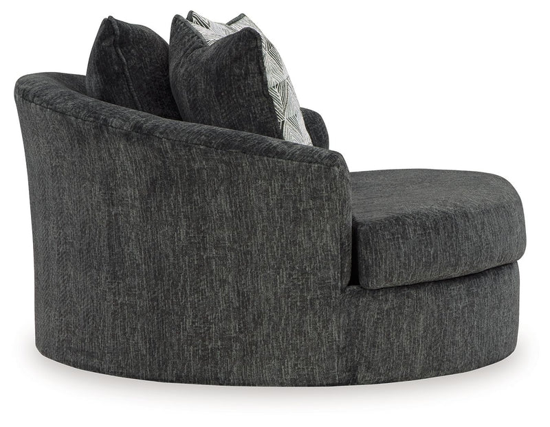 Biddeford - Oversized Swivel Accent Chair - Shadow - R&R Furniture Gallery (Fountain Valley, CA)