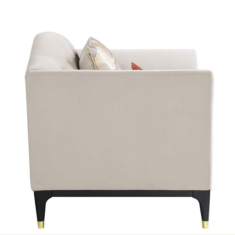 Tayden - Loveseat With 4 Pillows - Beige Velvet - R&R Furniture Gallery (Fountain Valley, CA)