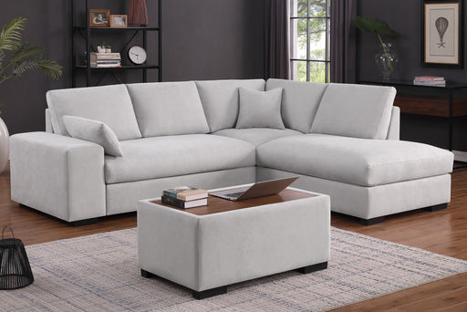 Joshua - 100" Sectional Sofa with Right Facing Chaise and Console Ottoman - R&R Furniture Gallery (Fountain Valley, CA)
