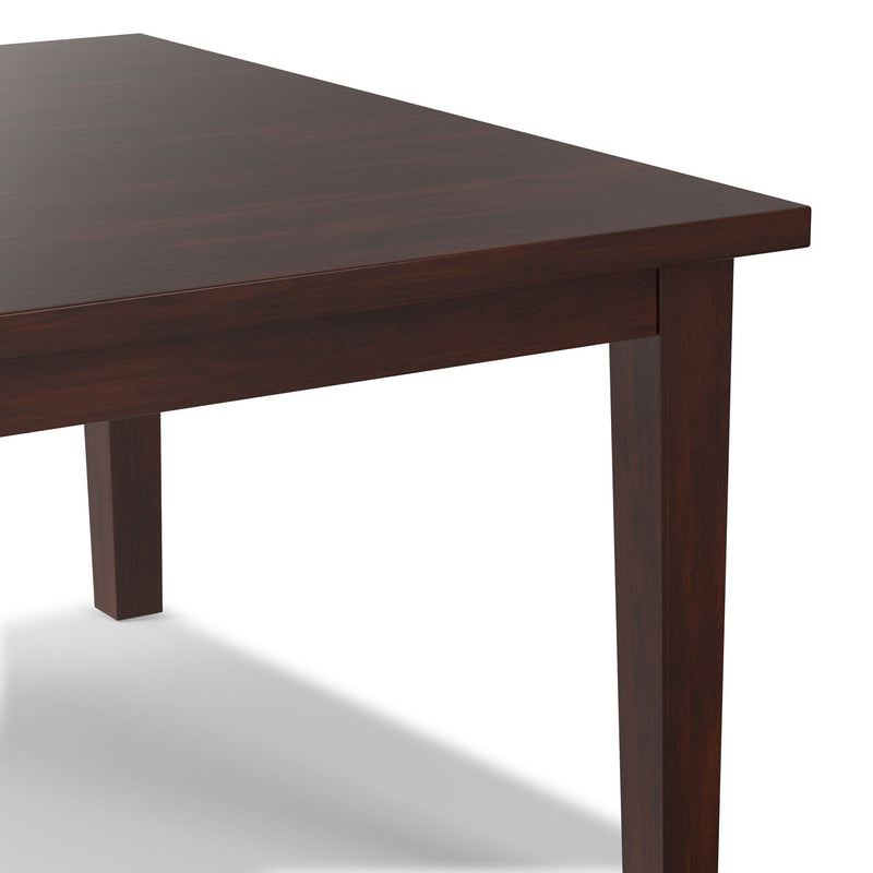 Eastwood Square Dining Table by Simpli-Home in Java Brown, showcasing its wooden surface and modern design.