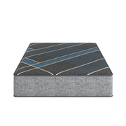 Restonic Tempagel 13-inch luxury hybrid mattress with cooling technology and supportive design, shown with a neatly made bed.