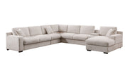 Celine - Fabric Corner Sectional Sofa With Right-Facing Chaise, Cupholders, And Charging Ports - R&R Furniture Gallery (Fountain Valley, CA)